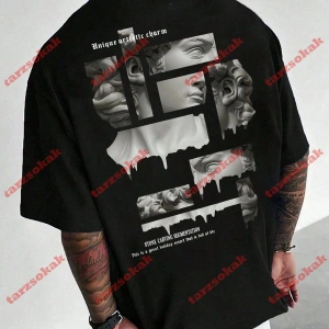 Model 3687 Erkek Yazlık Yuvarlak Yaka Kısa Kollu Günlük Tişört, Yaz