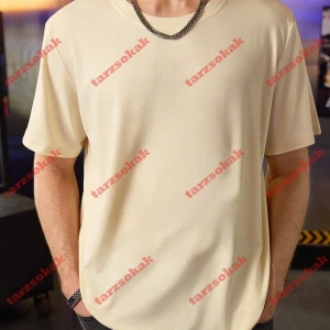 Model 3707 Erkek Yazlık Yuvarlak Yaka Kısa Kollu Günlük Tişört, Yaz