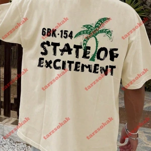 Model 3732 Erkek Yazlık Yuvarlak Yaka Kısa Kollu Günlük Tişört, Yaz