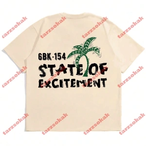 Model 3732 Erkek Yazlık Yuvarlak Yaka Kısa Kollu Günlük Tişört, Yaz