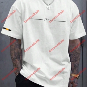 Model 3751 Erkek Yazlık Yuvarlak Yaka Kısa Kollu Günlük Tişört, Yaz