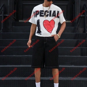 Model 3811 Erkek Yazlık Yuvarlak Yaka Kısa Kollu Günlük Tişört, Yaz