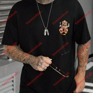 Model 3815 Erkek Yazlık Yuvarlak Yaka Kısa Kollu Günlük Tişört, Yaz