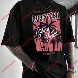 Model 3841 Erkek Yazlık Yuvarlak Yaka Kısa Kollu Günlük Tişört, Yaz