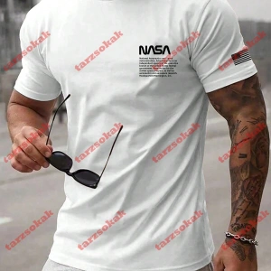 Model 3871 Erkek Yazlık Yuvarlak Yaka Kısa Kollu Günlük Tişört, Yaz