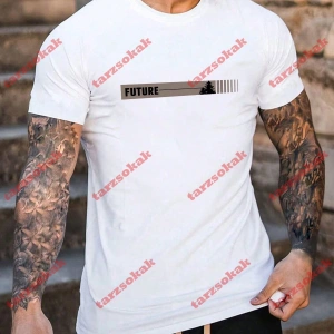 Model 3904 Erkek Yazlık Yuvarlak Yaka Kısa Kollu Günlük Tişört, Yaz