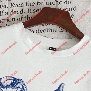 Model 3906 Erkek Yazlık Yuvarlak Yaka Kısa Kollu Günlük Tişört, Yaz