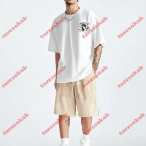 Model 3930 Erkek Yazlık Yuvarlak Yaka Kısa Kollu Günlük Tişört, Yaz