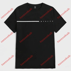 Model 3945 Erkek Yazlık Yuvarlak Yaka Kısa Kollu Günlük Tişört, Yaz