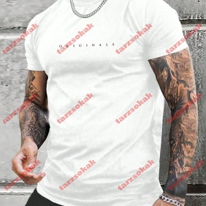 Model 3972 Erkek Yazlık Yuvarlak Yaka Kısa Kollu Günlük Tişört, Yaz