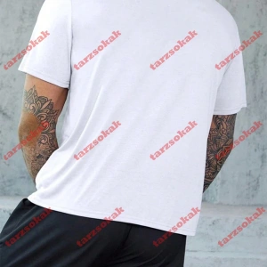 Model 3986 Erkek Yazlık Yuvarlak Yaka Kısa Kollu Günlük Tişört, Yaz