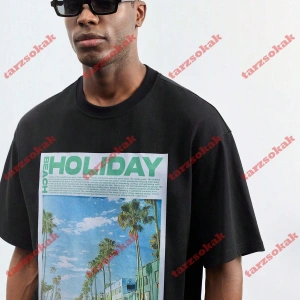 Model 3993 Erkek Yazlık Yuvarlak Yaka Kısa Kollu Günlük Tişört, Yaz