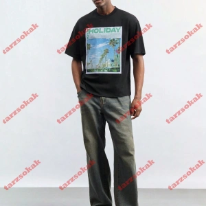 Model 3993 Erkek Yazlık Yuvarlak Yaka Kısa Kollu Günlük Tişört, Yaz