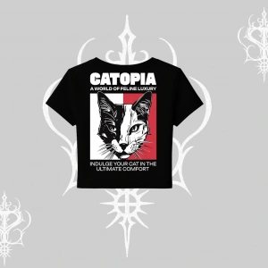 Modern Kedi Temalı Arka Baskılı Babby Tee Tshirt