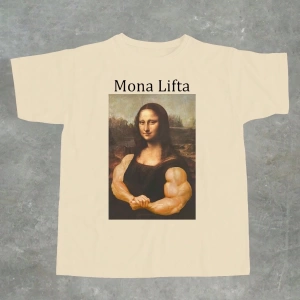 Monalift Komik Mona Lisa Fitness Tasarım Erkek Standart Tişört