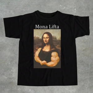 Monalift Komik Mona Lisa Fitness Tasarım Erkek Standart Tişört