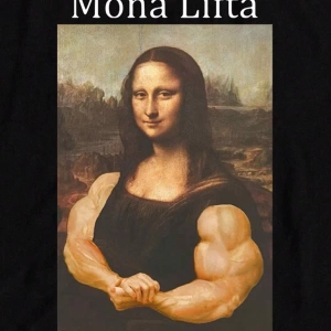 Monalift Komik Mona Lisa Fitness Tasarım Erkek Standart Tişört