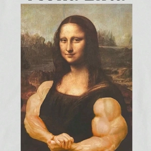 Monalift Komik Mona Lisa Fitness Tasarım Erkek Standart Tişört