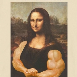 Monalift Komik Mona Lisa Fitness Tasarım Erkek Standart Tişört