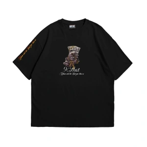 Money Hand Baskılı Oversize Unisex Beyaz