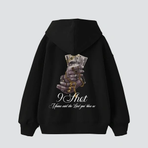 Money Hand Baskılı Oversize Unisex Premium Siyah