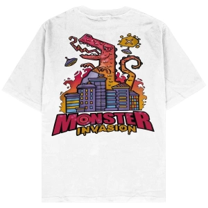 Monster Beyaz Oversize Unisex T-shirt