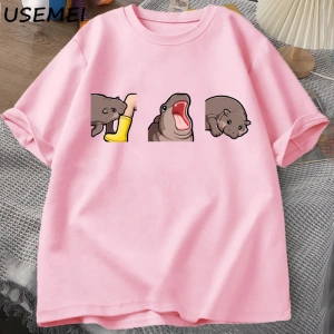 Moo Deng T Shirt komik bebek Hippo Moo Deng Gang T-shirt sevimli bebek Pygmy Hippo Moo Deng T 2882