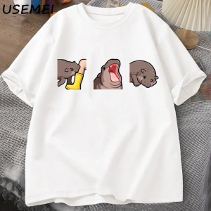 Moo Deng T Shirt komik bebek Hippo Moo Deng Gang T-shirt sevimli bebek Pygmy Hippo Moo Deng T 2882