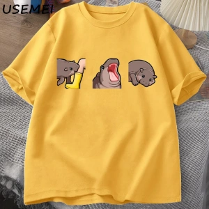 Moo Deng T Shirt komik bebek Hippo Moo Deng Gang T-shirt sevimli bebek Pygmy Hippo Moo Deng T 2882
