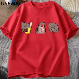 Moo Deng T Shirt komik bebek Hippo Moo Deng Gang T-shirt sevimli bebek Pygmy Hippo Moo Deng T 2882