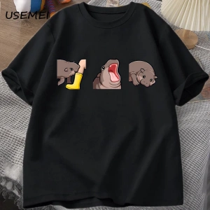 Moo Deng T Shirt komik bebek Hippo Moo Deng Gang T-shirt sevimli bebek Pygmy Hippo Moo Deng T 2882