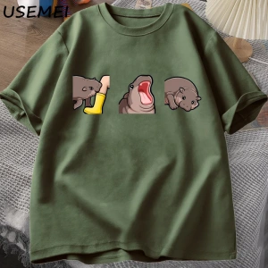 Moo Deng T Shirt komik bebek Hippo Moo Deng Gang T-shirt sevimli bebek Pygmy Hippo Moo Deng T 2882