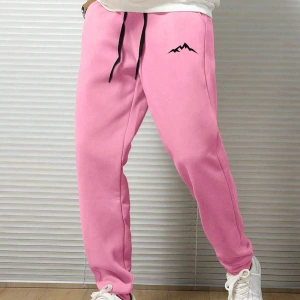 Mountain Print Drawstring Waist Eşofman Altı