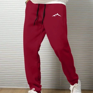 Mountain Print Drawstring Waist Eşofman Altı