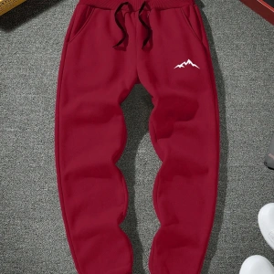 Mountain Print Drawstring Waist Eşofman Altı