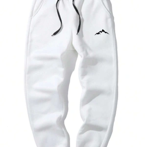 Mountain Print Drawstring Waist Eşofman Altı