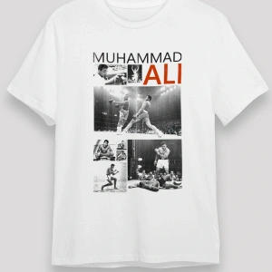Muhammed Ali Beyaz Unisex Tişört T-shirt