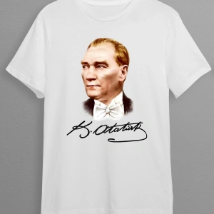 Mustafa Kemal Atatürk İmza Baskılı Unisex T-shirt HC05