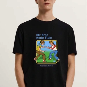 My First Knife Fight Baskılı Tshirt