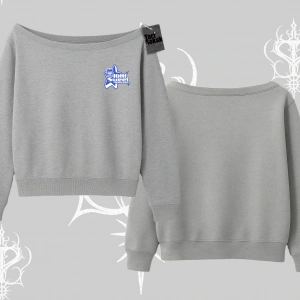 My Mood Right Now Yazılı Sevimli Kedi Kayık Yaka Sweatshirt