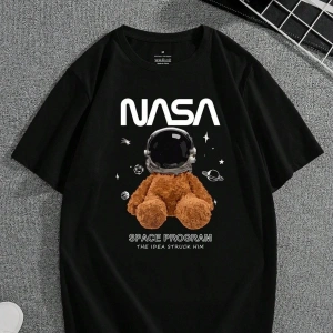 Nasa Baskılı Oversize Unisex T-Shirt