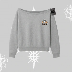 Need Coffee Right Meow Yazılı Kedi Baskılı Kayık Yaka Sweatshirt