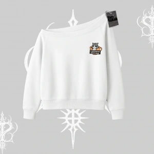 Need Coffee Right Meow Yazılı Kedi Baskılı Kayık Yaka Sweatshirt