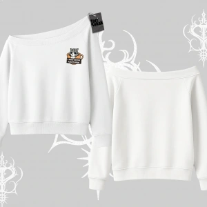 Need Coffee Right Meow Yazılı Kedi Baskılı Kayık Yaka Sweatshirt