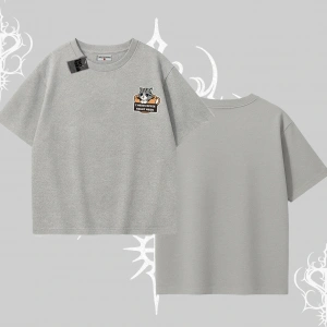 Need Coffee Right Meow Yazılı Kedi Baskılı Oversize Tshirt