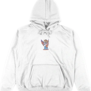 Never Give Up Beyaz Oversize Unisex Kapüşonlu Sweatshirt Hoodie