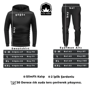 NEW MODA Unisex Skullcracked Baskılı Eşofman Takımı KP-SİYAH-DECCAL-ESH-DÜZ12