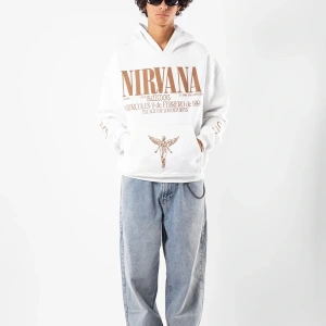 Nirvana Sırt Baskılı Unisex Oversize Beyaz