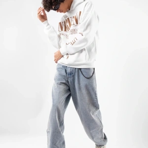 Nirvana Sırt Baskılı Unisex Oversize Beyaz