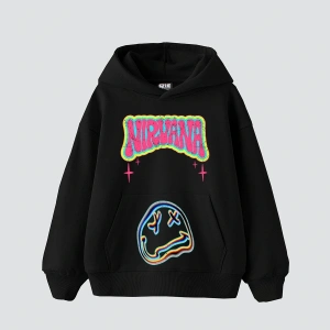 Nirvana Smile Baskılı Oversize Unisex Beyaz